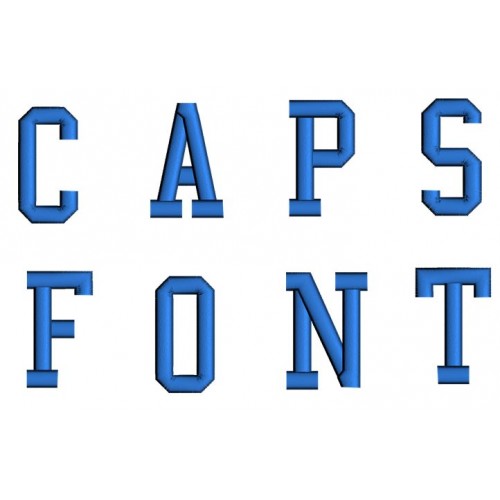 All Caps Embroidery Font Digitized Lower and Upper Case 1 2 3 inch Instant Download